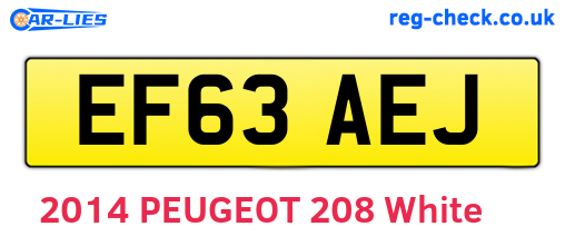 EF63AEJ are the vehicle registration plates.