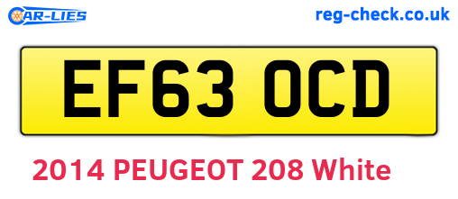 EF63OCD are the vehicle registration plates.