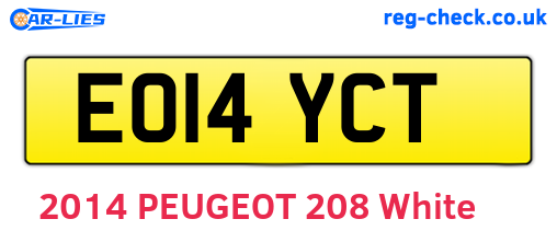 EO14YCT are the vehicle registration plates.