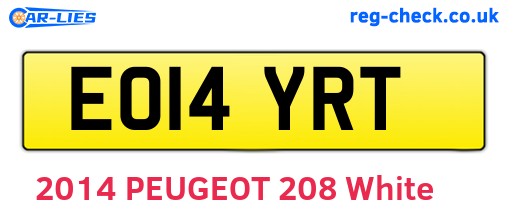EO14YRT are the vehicle registration plates.