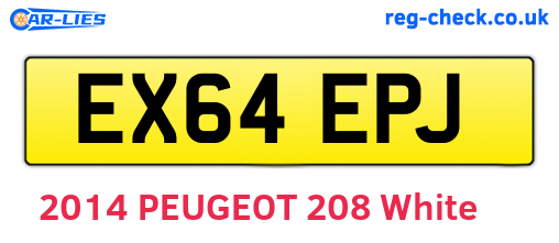 EX64EPJ are the vehicle registration plates.