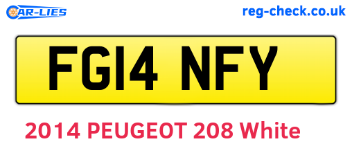 FG14NFY are the vehicle registration plates.