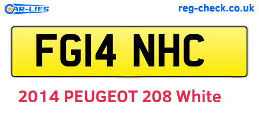 FG14NHC are the vehicle registration plates.