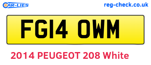 FG14OWM are the vehicle registration plates.