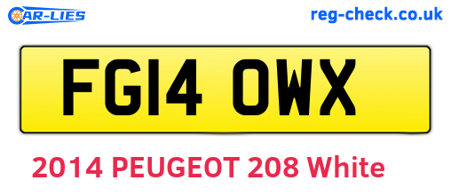 FG14OWX are the vehicle registration plates.