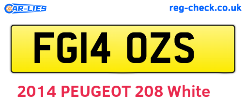 FG14OZS are the vehicle registration plates.