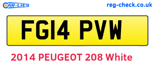 FG14PVW are the vehicle registration plates.