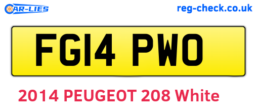 FG14PWO are the vehicle registration plates.