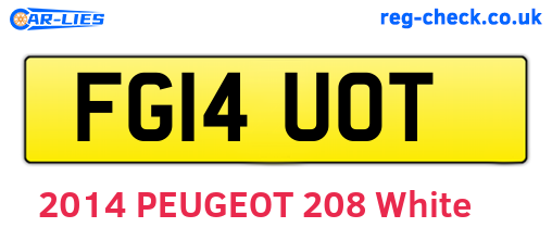 FG14UOT are the vehicle registration plates.