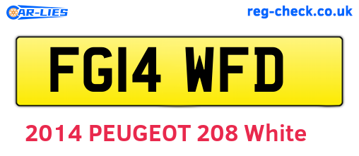 FG14WFD are the vehicle registration plates.