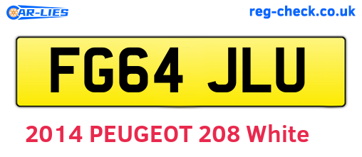 FG64JLU are the vehicle registration plates.