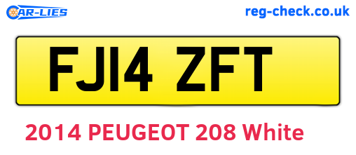 FJ14ZFT are the vehicle registration plates.