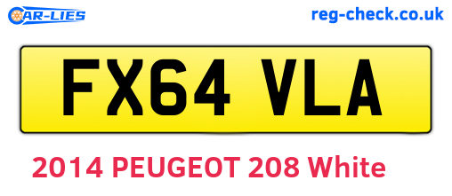 FX64VLA are the vehicle registration plates.