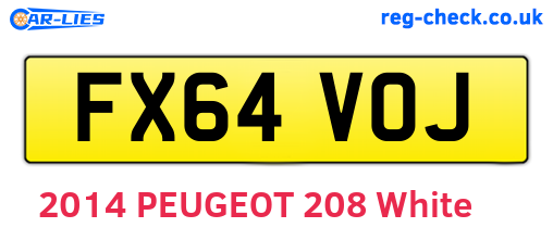 FX64VOJ are the vehicle registration plates.