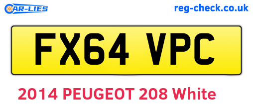 FX64VPC are the vehicle registration plates.