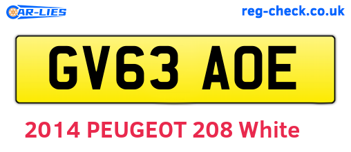 GV63AOE are the vehicle registration plates.