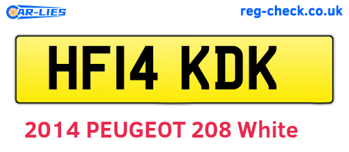 HF14KDK are the vehicle registration plates.