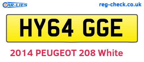 HY64GGE are the vehicle registration plates.