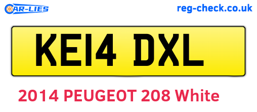 KE14DXL are the vehicle registration plates.