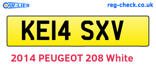 KE14SXV are the vehicle registration plates.
