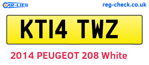 KT14TWZ are the vehicle registration plates.