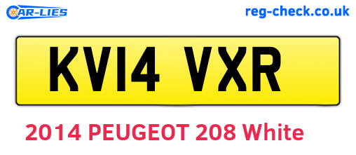 KV14VXR are the vehicle registration plates.