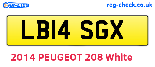 LB14SGX are the vehicle registration plates.