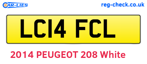 LC14FCL are the vehicle registration plates.