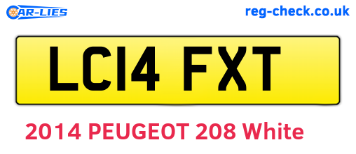LC14FXT are the vehicle registration plates.