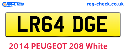 LR64DGE are the vehicle registration plates.