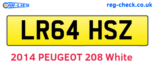 LR64HSZ are the vehicle registration plates.