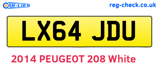 LX64JDU are the vehicle registration plates.