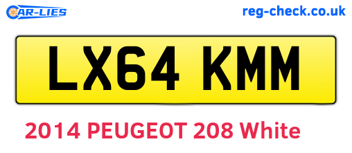 LX64KMM are the vehicle registration plates.
