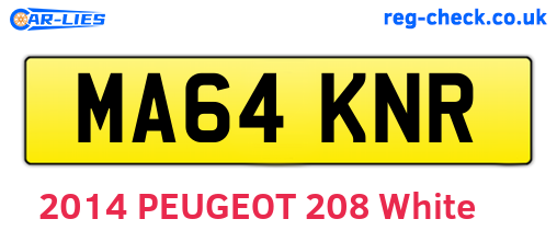 MA64KNR are the vehicle registration plates.