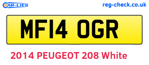 MF14OGR are the vehicle registration plates.