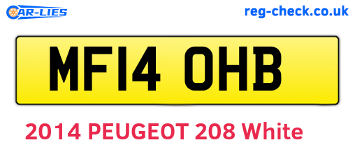 MF14OHB are the vehicle registration plates.