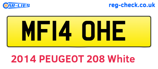 MF14OHE are the vehicle registration plates.