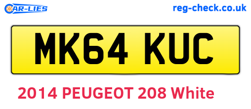 MK64KUC are the vehicle registration plates.