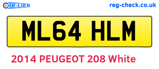 ML64HLM are the vehicle registration plates.
