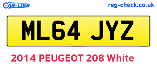 ML64JYZ are the vehicle registration plates.