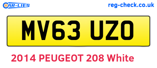 MV63UZO are the vehicle registration plates.