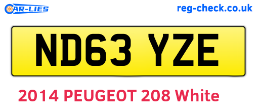 ND63YZE are the vehicle registration plates.