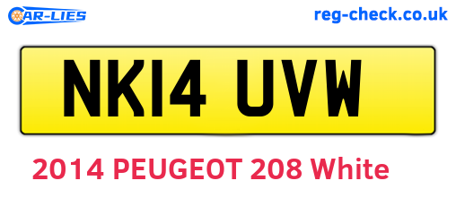 NK14UVW are the vehicle registration plates.