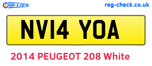 NV14YOA are the vehicle registration plates.