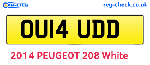 OU14UDD are the vehicle registration plates.