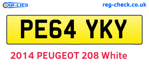 PE64YKY are the vehicle registration plates.