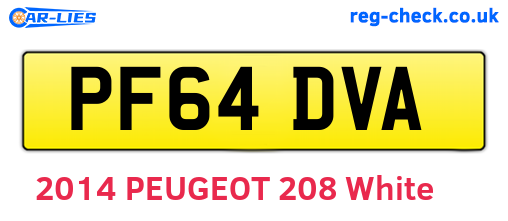 PF64DVA are the vehicle registration plates.