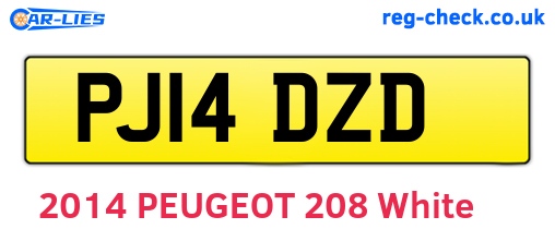 PJ14DZD are the vehicle registration plates.