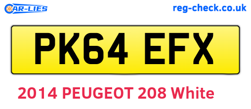 PK64EFX are the vehicle registration plates.