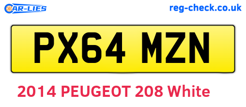 PX64MZN are the vehicle registration plates.